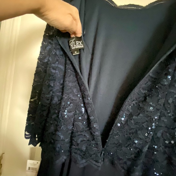 NWT Alex Evenings dress, Navy blue, Size 10 - Picture 9 of 9